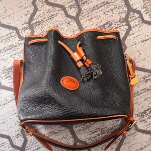 Dooney & Bourke Black and Brown Bucket Bag